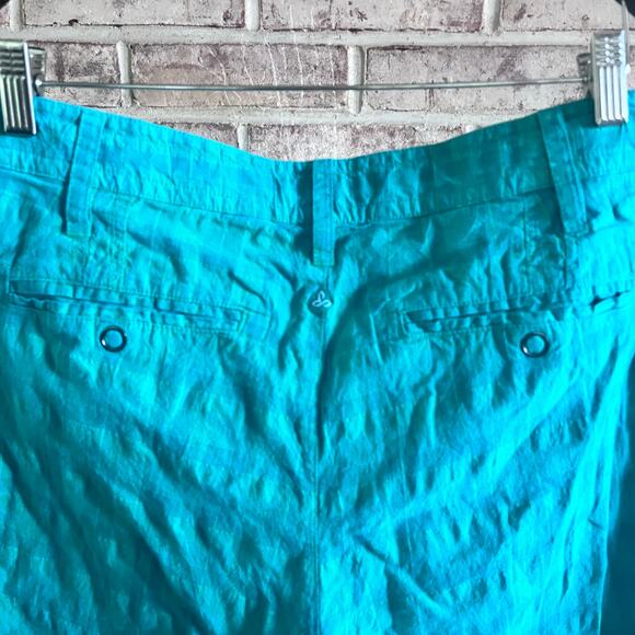PRANA Mitzi Green Plaid Bermuda Shorts Size 12 (K439) - Picture 5 of 7